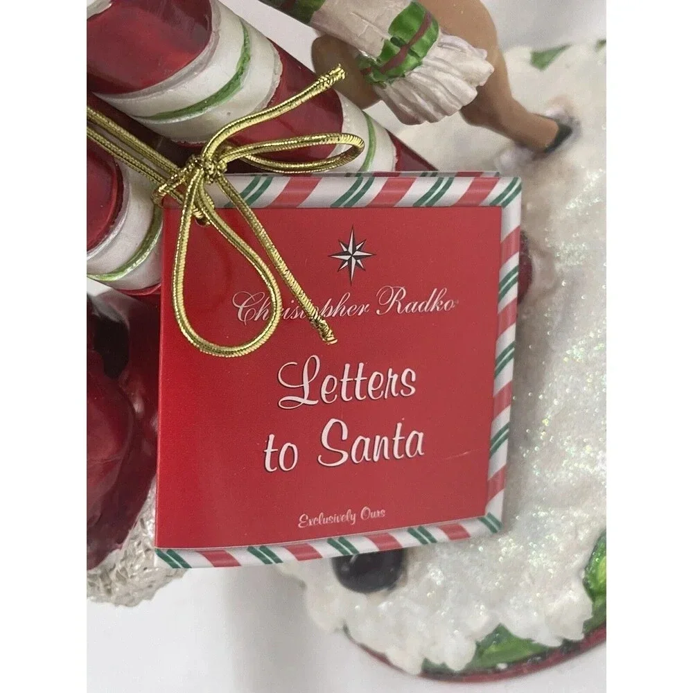 Radko Letters to Santa Candy Cane Votive Ceramic Box